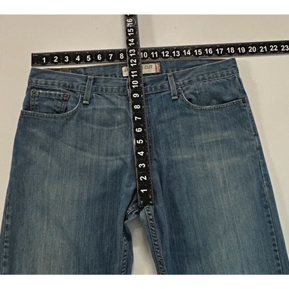 Levis 527 Jeans Mens 36x34 Blue Low Boot Cut Medium Wash Workwear Cowboy Western - Picture 7 of 12